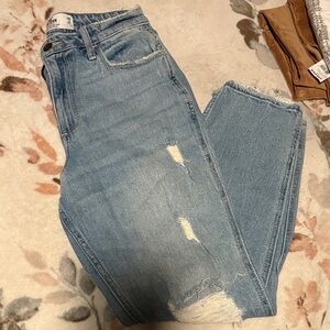 Hollister Light Blue Distressed Women's Cropped Jeans